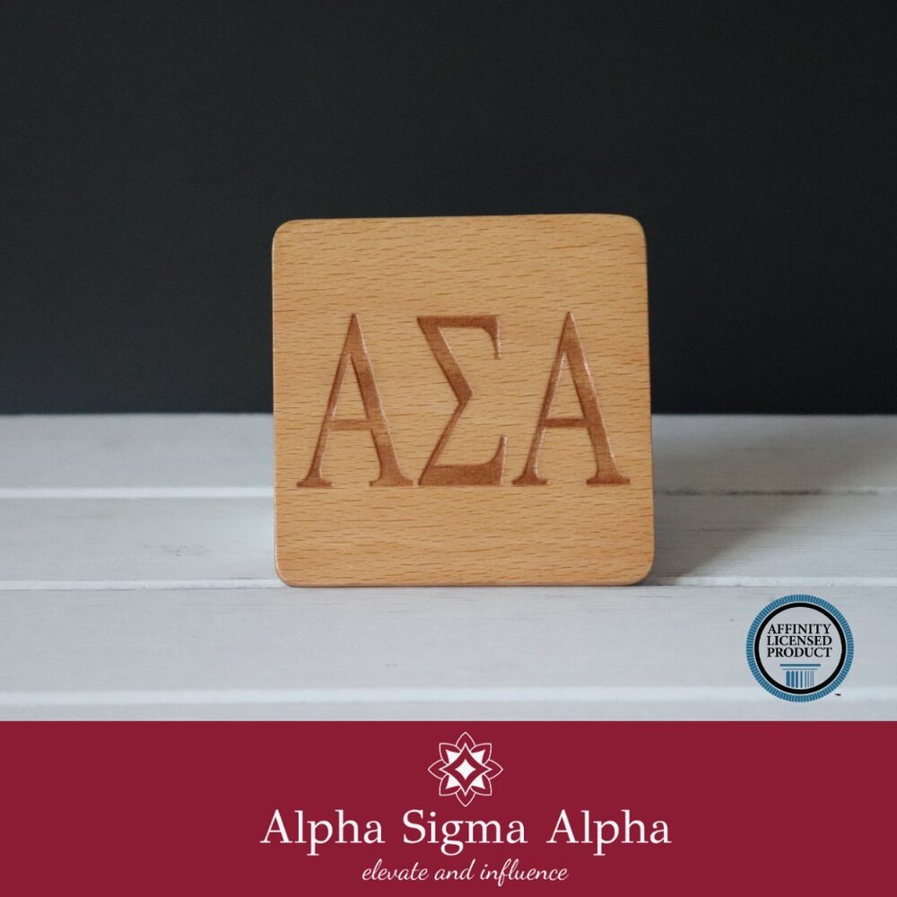 Alpha Sigma Alpha Greek Letters (Set of 4 Coasters)